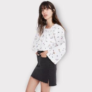 Madewell Stretch Denim Straight Mini Skirt in Lunar Wash: Step-Hem Edition 23